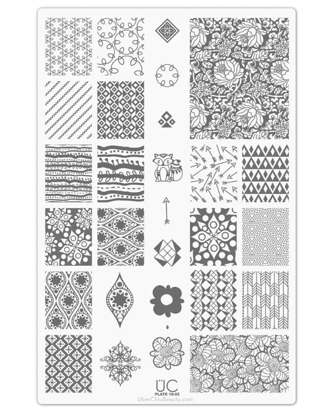 UberChic Nail Stamp Plates - Collection 18