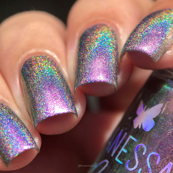 Tip And Toe Nail Art Holographic Chrome