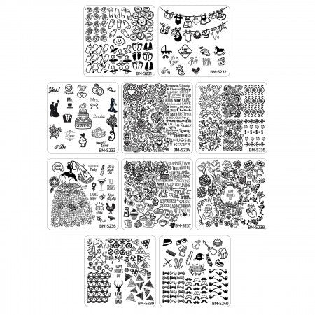 10pc Occasions Collection Nail Art Stamping Plates - Family Ties