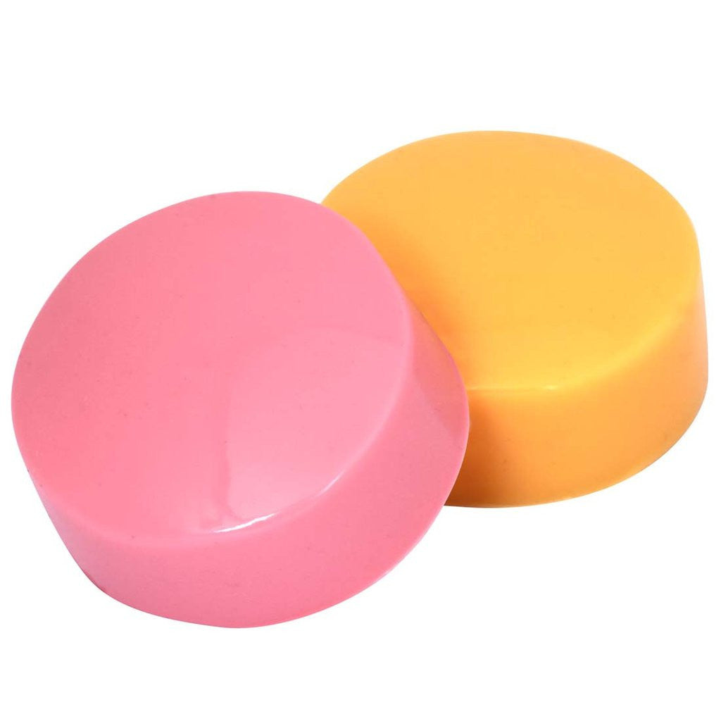 2pc Semi Squishy Silicone Replacement Heads for Mega Stamper - Pink and Orange