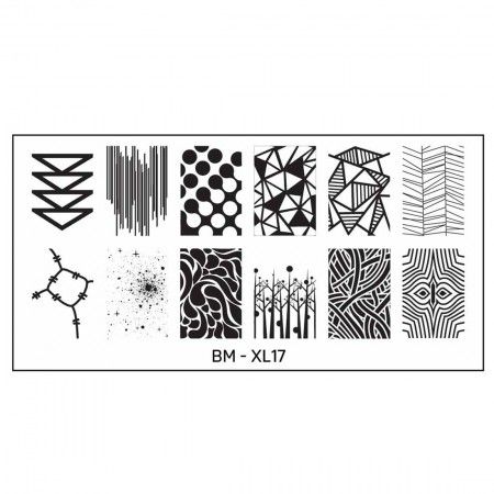 Full Nail Designs - XL Stamping Plate: BM-XL17, Mosaic Mastery
