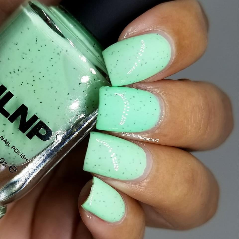 Mint Chip Creamy Mint Green Speckled Nail Polish 