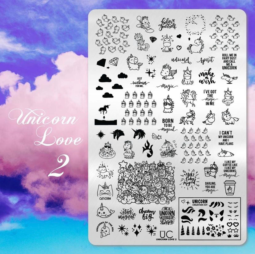 Unicorn Love-02 - Stamping Plate
